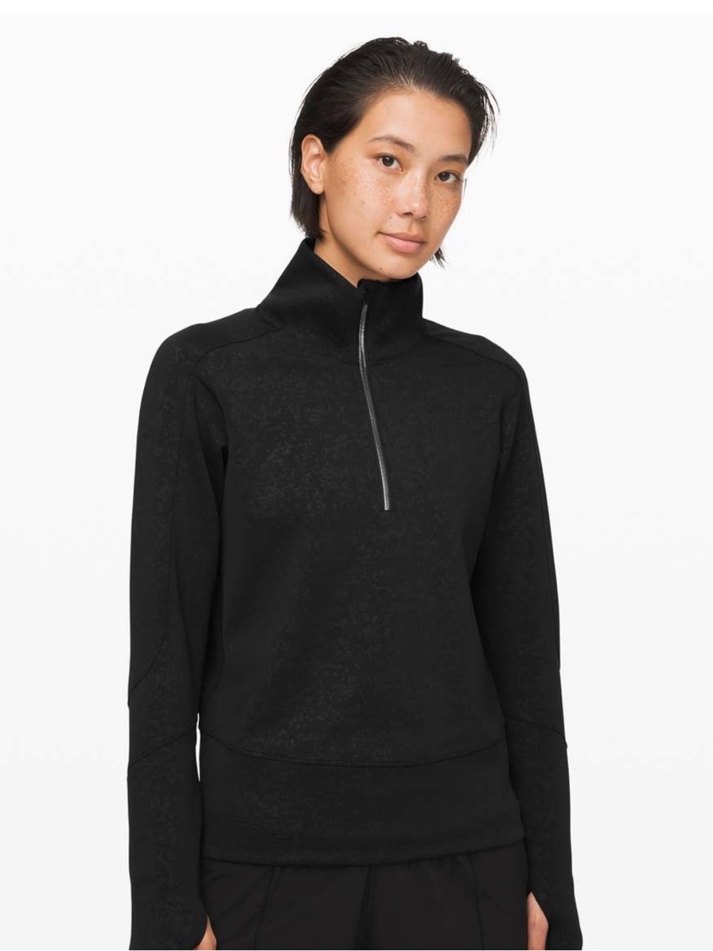 Lululemon women’s run to reset 1/2 zip speckle emboss sweater size small